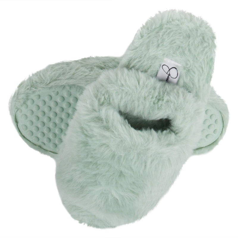 Jessica Simpson girls Plush Faux Fur on House With Memory Foam Slipper, Mint, Medium Little Kid US - Image 2
